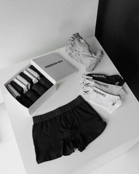 Труси чоловічі боксери Calvin Klein, набір 4 шт. + 8 пар шкарпеток в боксі, 169-S 169 фото