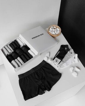 Труси чоловічі боксери Calvin Klein, набір 5 шт. + 18 пар шкарпеток в боксі, 170-S 170 фото