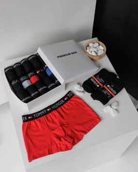 Чоловічі труси боксери Tommy Hilfiger 5 штук + 12 пар термошкарпеток Columbia в боксі, 079-S 079 фото
