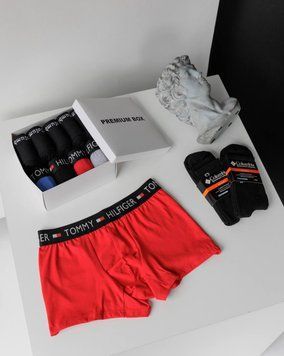 Труси чоловічі боксери Tommy Hilfiger 4 шт. + 6 пар термошкарпеток Columbia в боксі, 180-S 180 фото