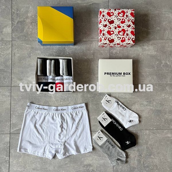 Комплект 4 штуки білизни + 8 пар шкарпеток Calvin Klein в боксі, 010-41-M 010 фото
