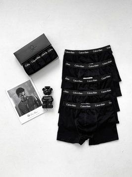 Чоловічі труси набір 5 шт Calvin Klein в подарунковому боксі, Розмір L, 003 003 фото