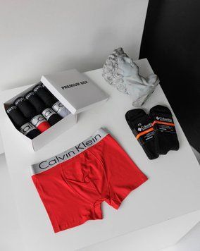 Труси чоловічі боксери Calvin Klein, набір 4 шт. + 6 пар термошкарпеток Columbia в боксі, 097-XL 097 фото