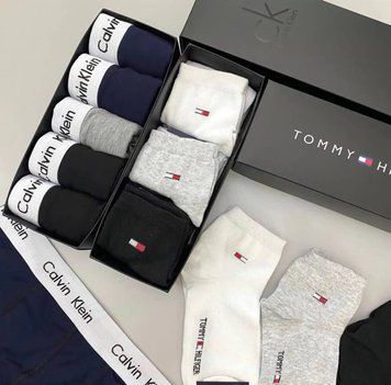 Комплект чоловічі труси 5 шт. + 9 пар шкарпеток Calvin Klein в подарунковому боксі, 3007-S 3007 фото